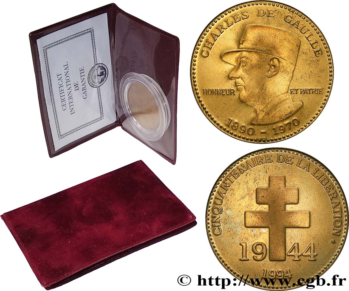 V REPUBLIC Médaille, Charles de Gaulle AU