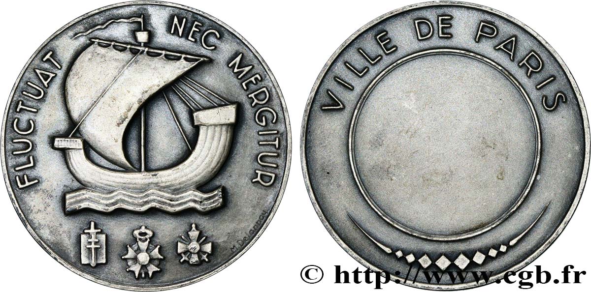 V REPUBLIC Médaille de la Ville de Paris, Fluctuac Nec Mergitur XF