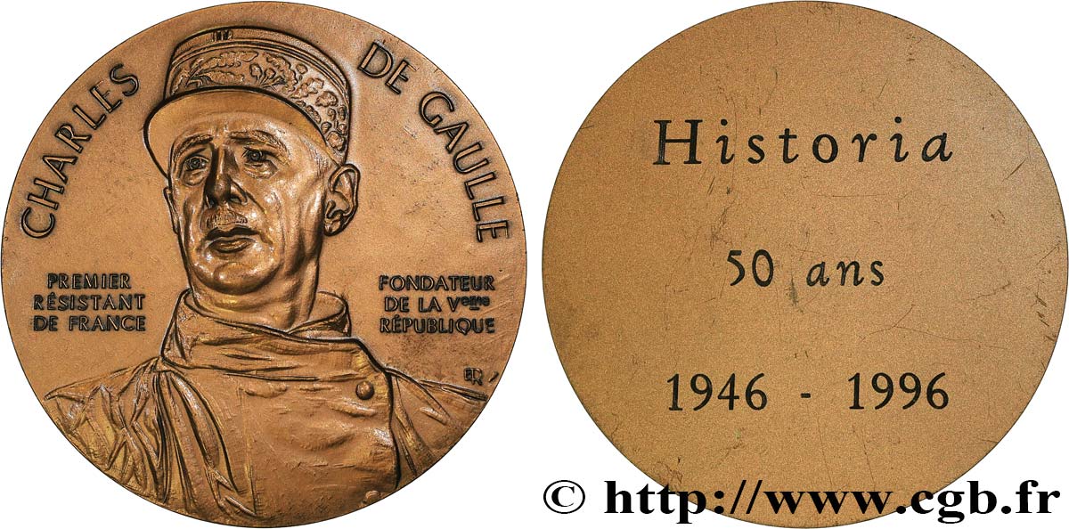 CINQUIÈME RÉPUBLIQUE Médaille, Charles de Gaulle, 50 ans d’histoire SUP