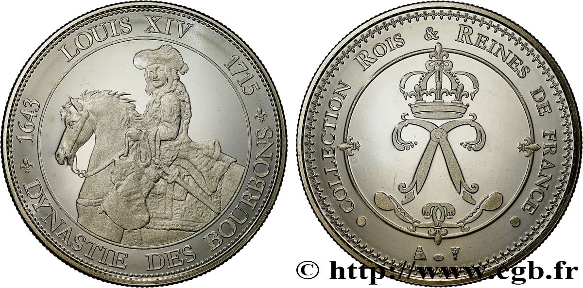 COLLECTION ROIS & REINES DE FRANCE Médaille, Louis XIV fST