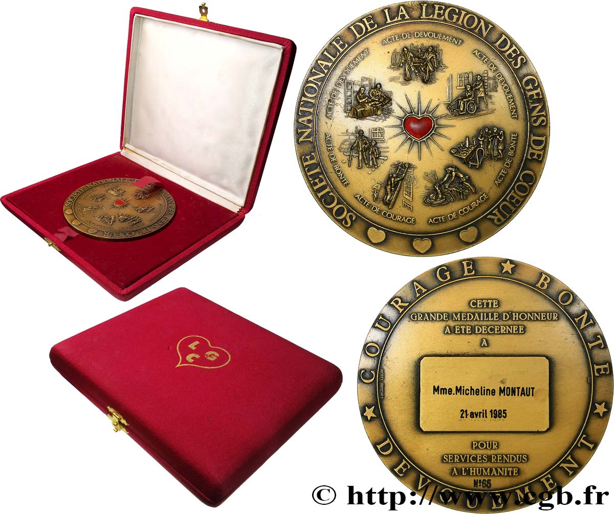 QUINTA REPUBBLICA FRANCESE Médaille d’honneur, Services rendus à l’humanité SPL