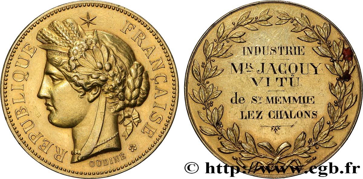 TERZA REPUBBLICA FRANCESE Médaille de récompense, Industrie q.SPL