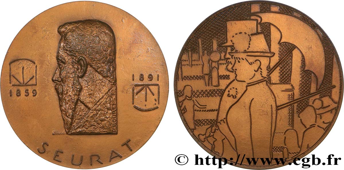 ART, PAINTING AND SCULPTURE Médaille, Georges Seurat EBC