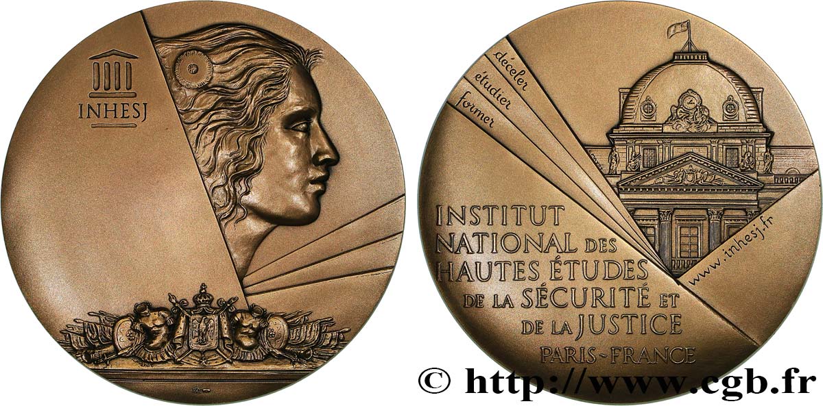 CINQUIÈME RÉPUBLIQUE Médaille, Institut National des Hautes Etudes de la Sécurité et de la Justice SUP