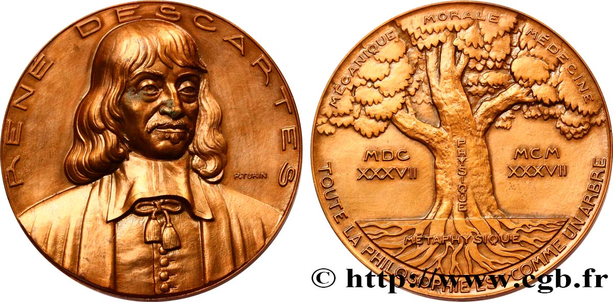 SCIENCES & SCIENTIFIQUES Médaille, René Descartes q.SPL
