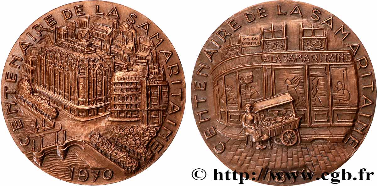 QUINTA REPUBLICA FRANCESA Médaille, Centenaire de la Samaritaine EBC