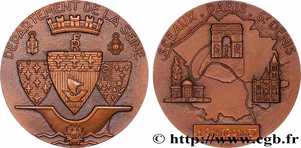 V REPUBLIC Médaille, Département de la Seine AU