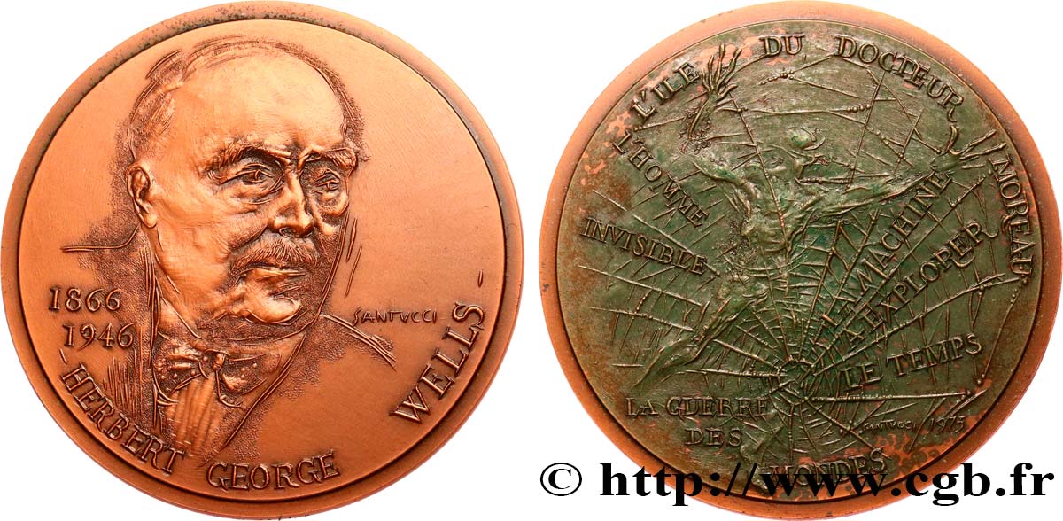 LITERATURE : WRITERS - POETS Médaille, Herbert George Wells AU