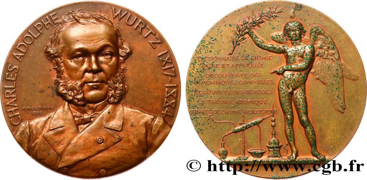 SCIENCES & SCIENTIFIQUES Médaille, Charles Adolphe Wurtz TTB+