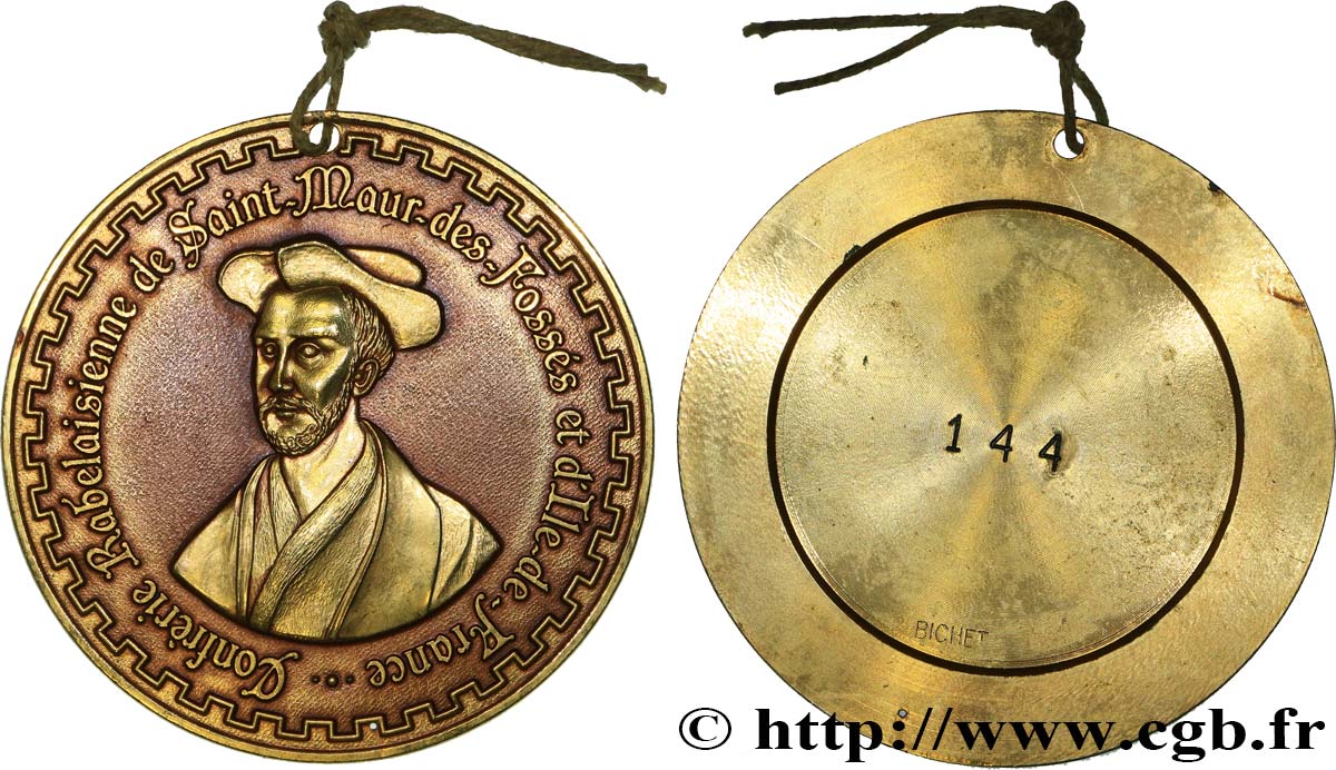 ILE DE FRANCE - VILLES et NOBLESSE Médaille, Confrérie Rabelaisienne de Saint-Maur-des-Fossés et d’Ile-de-France TTB+