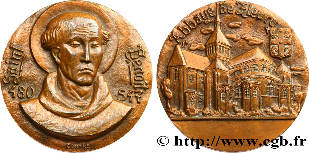 MONUMENTS ET HISTOIRE Médaille, Saint Benoit, Abbaye de Fleury TTB+