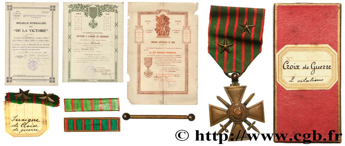 TROISIÈME RÉPUBLIQUE Croix de guerre, 1914-1917