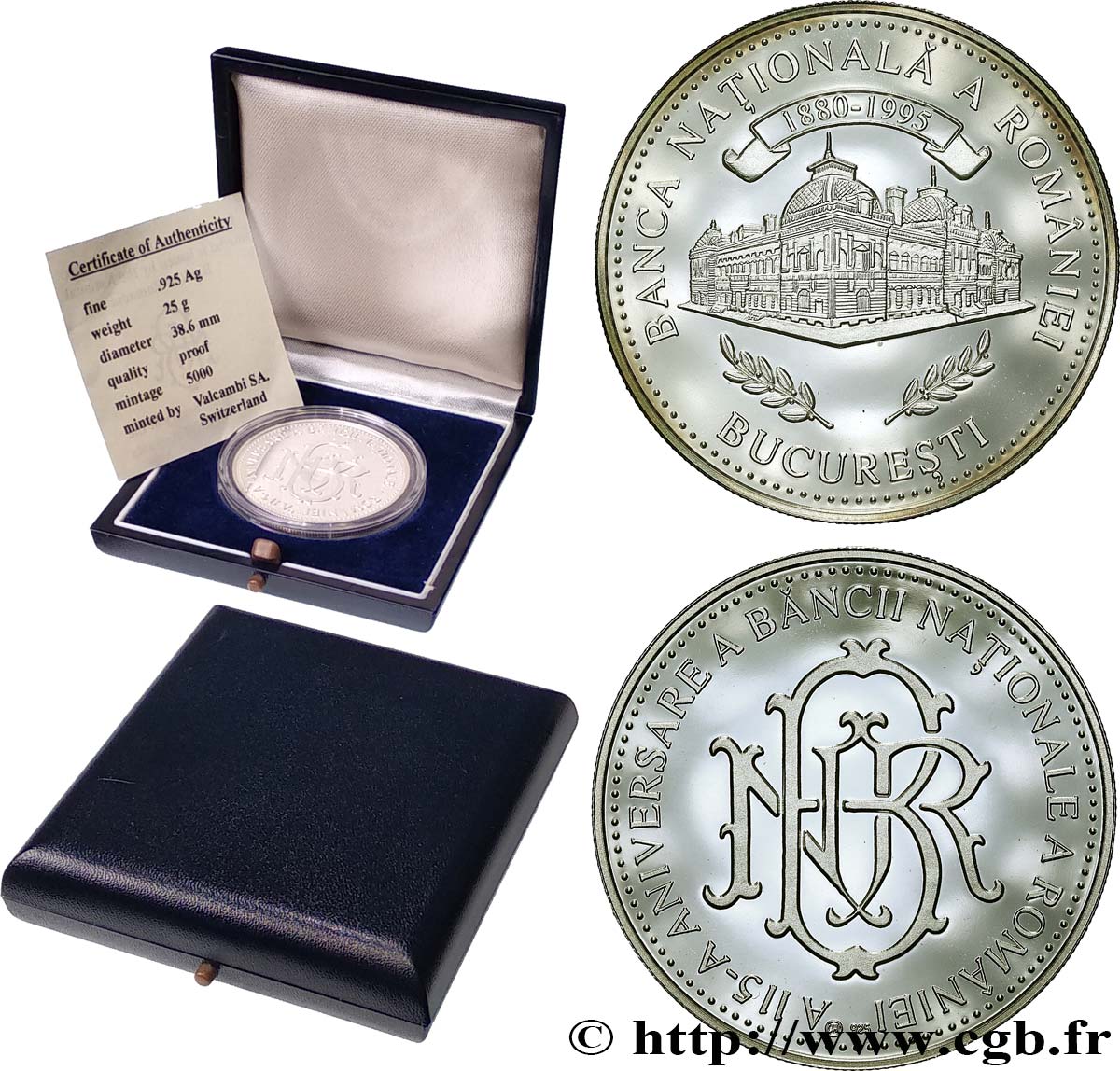 ROUMANIE Médaille, 115e anniversaire de la Banque Nationale de Roumanie BE
