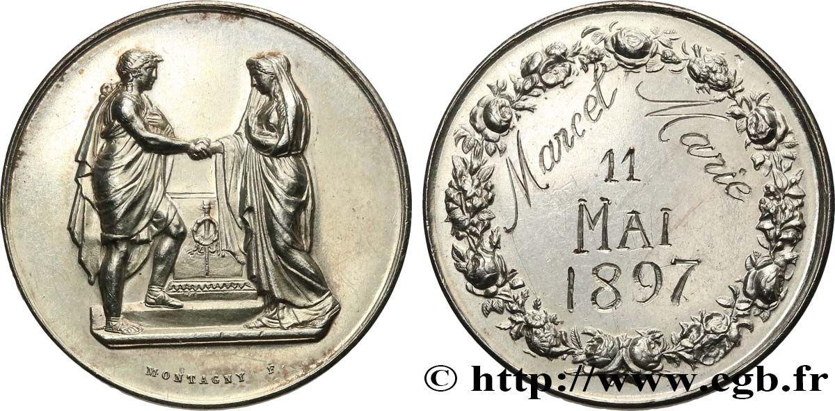 AMOUR ET MARIAGE Médaille de mariage AU