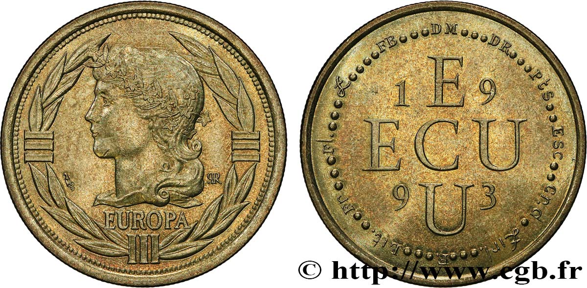 CINQUIÈME RÉPUBLIQUE Médaille symbolique, Ecu Europa TTB