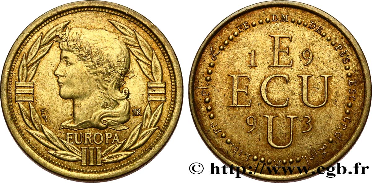 FUNFTE FRANZOSISCHE REPUBLIK Médaille symbolique, Ecu Europa SS
