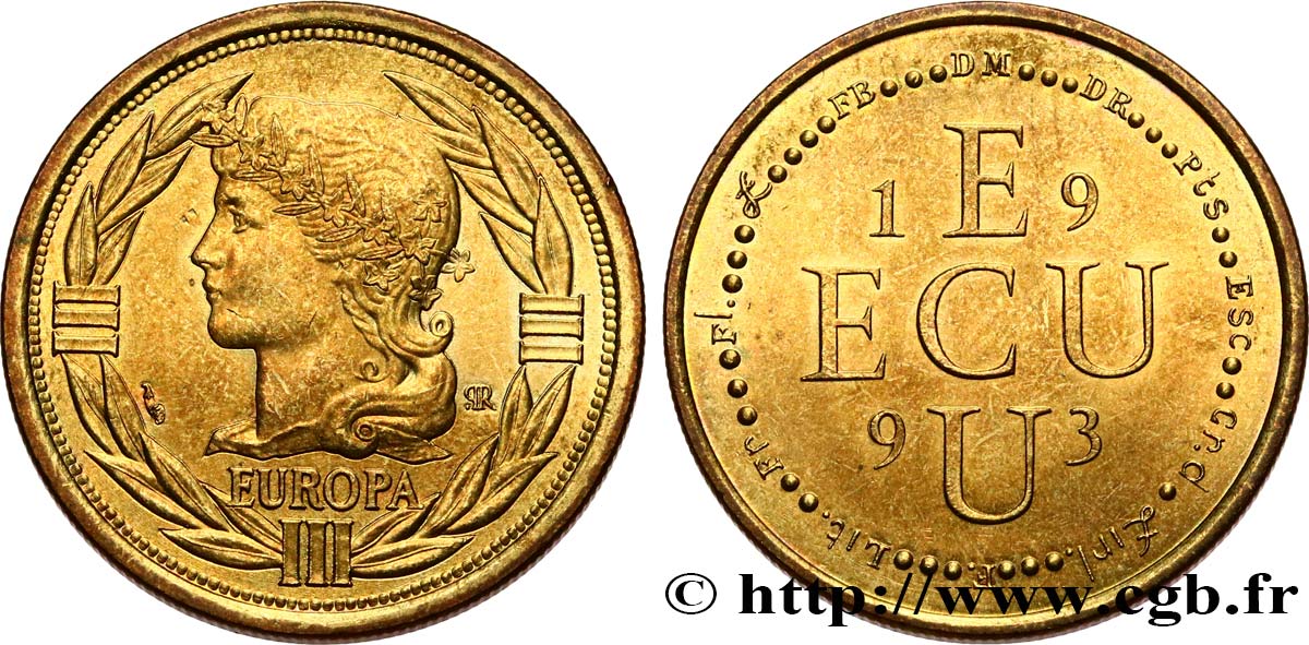CINQUIÈME RÉPUBLIQUE Médaille symbolique, Ecu Europa TTB
