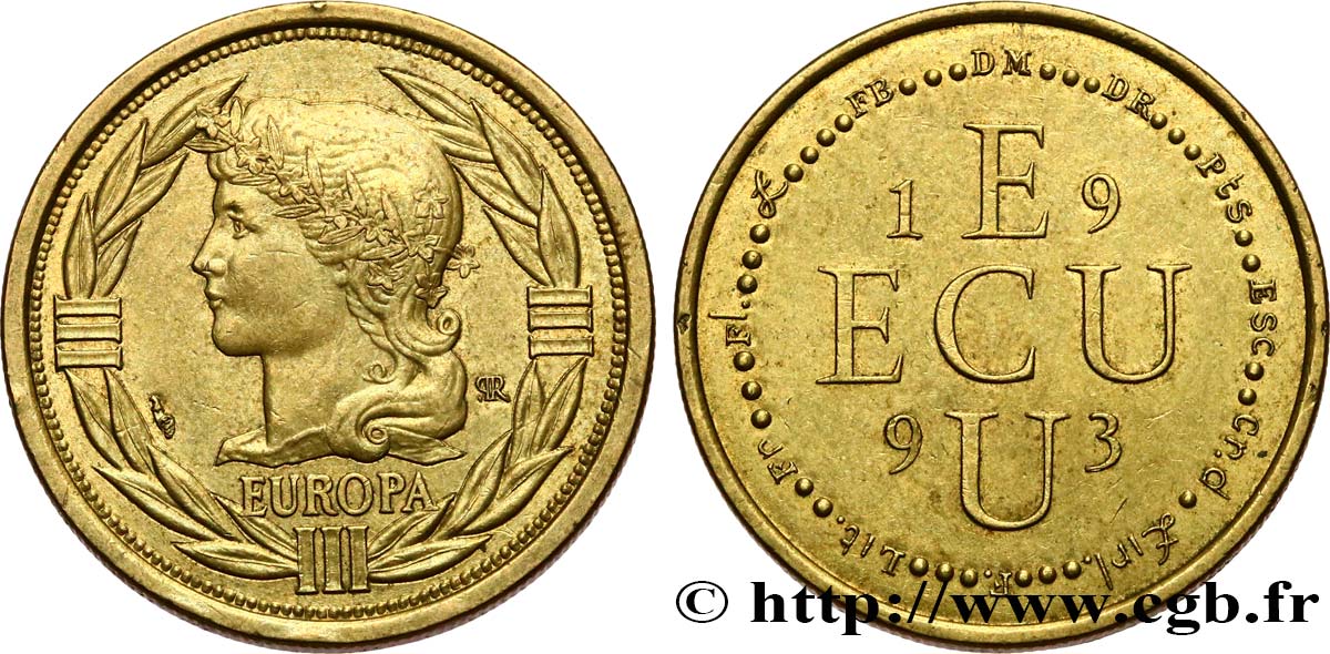 QUINTA REPUBBLICA FRANCESE Médaille symbolique, Ecu Europa BB