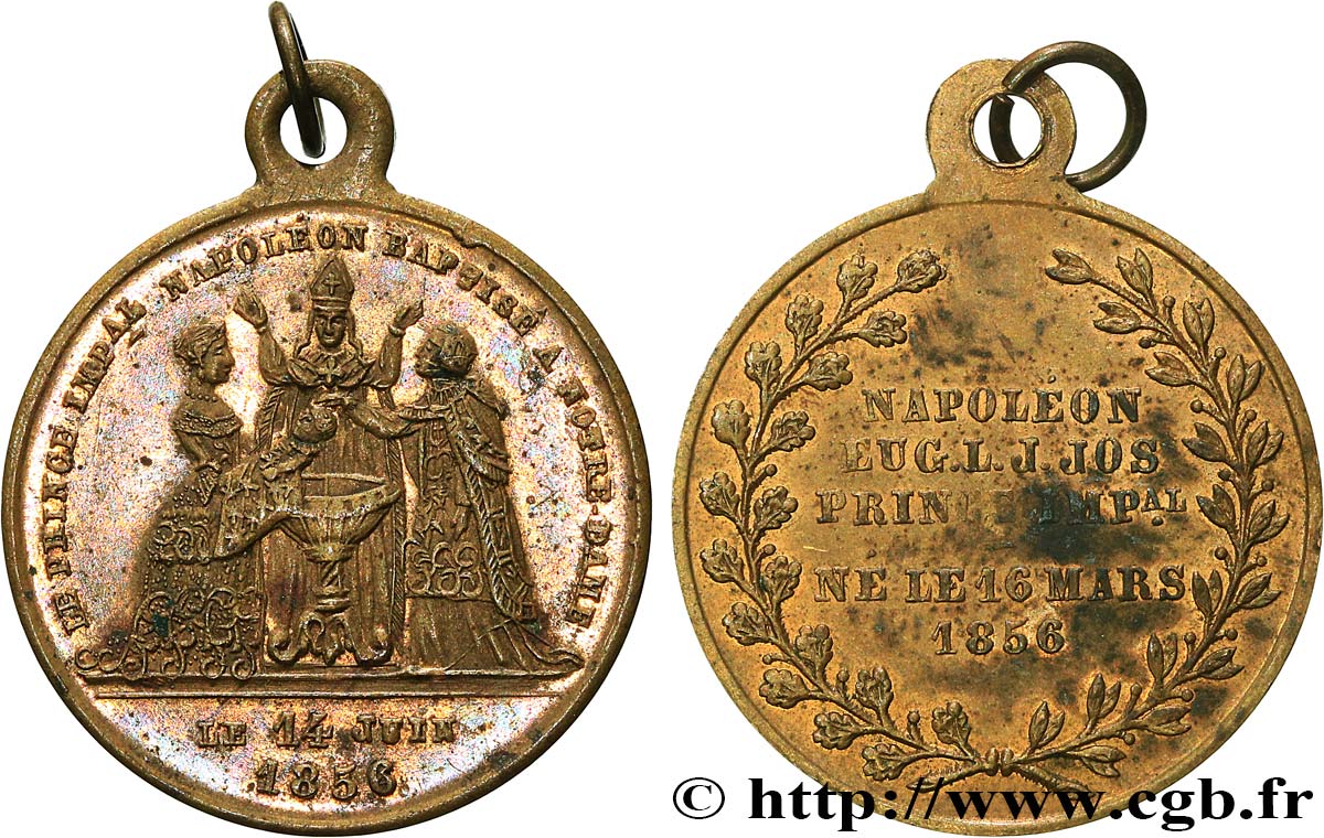 SECOND EMPIRE Médaille, Baptême du prince impérial TTB