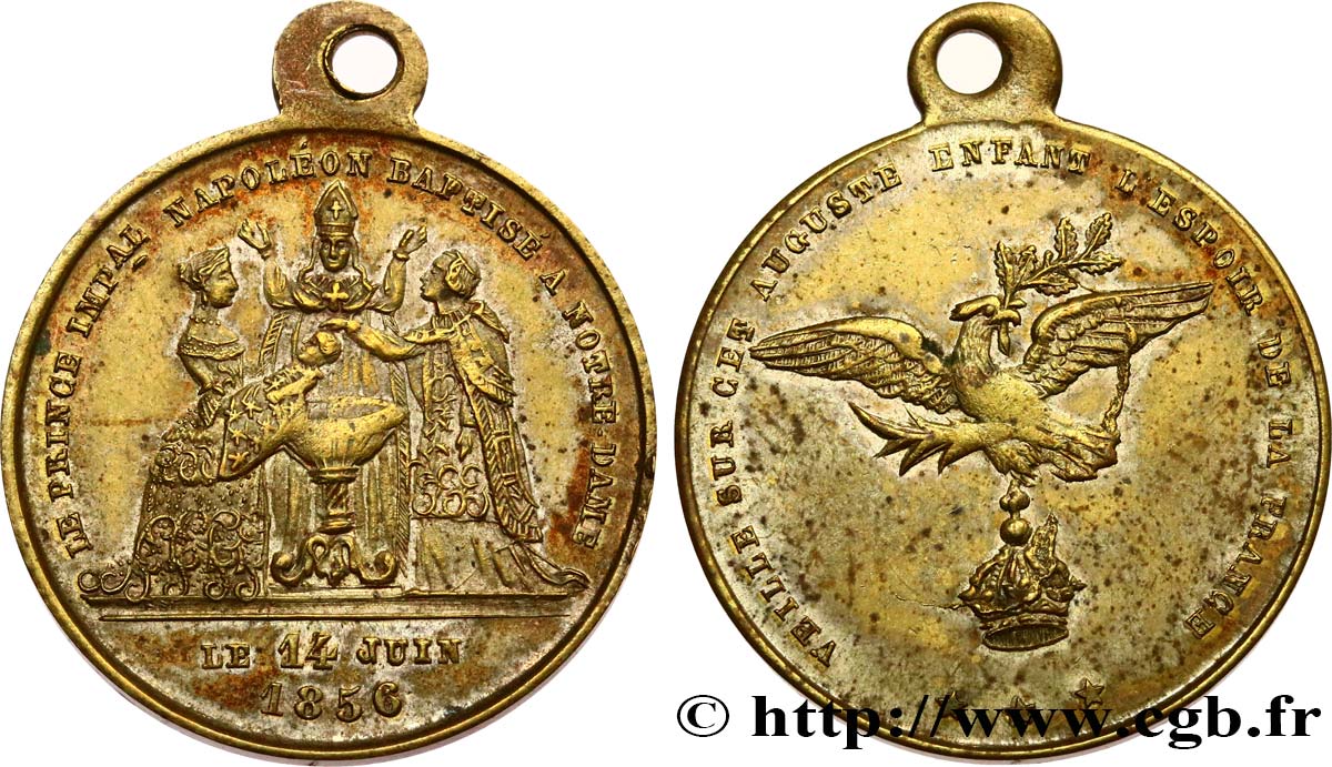 SECOND EMPIRE Médaille, Baptême du prince impérial TTB