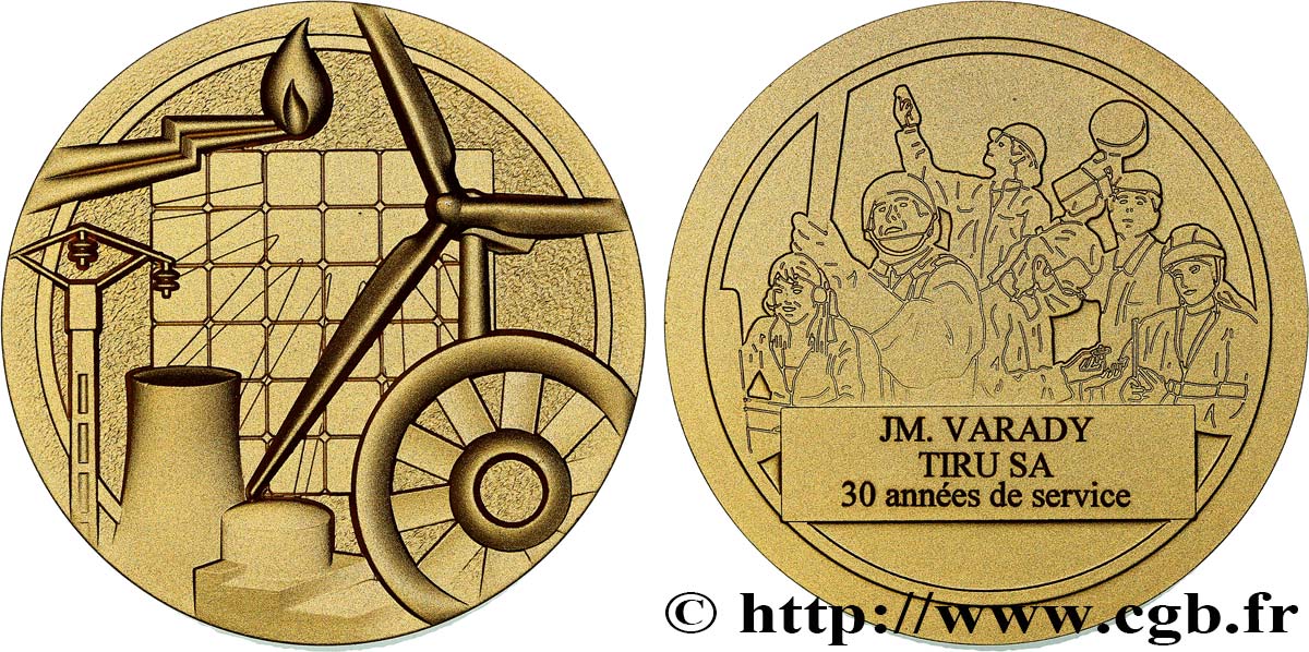 ENTREPRISES, INDUSTRIES ET COMMERCES DIVERS Médaille, 30 années de service SUP