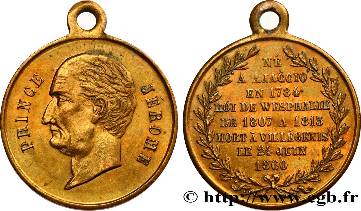 PREMIER EMPIRE / FIRST FRENCH EMPIRE Médaille, Jérôme Napoléon frère de l’Empereur AU/AU