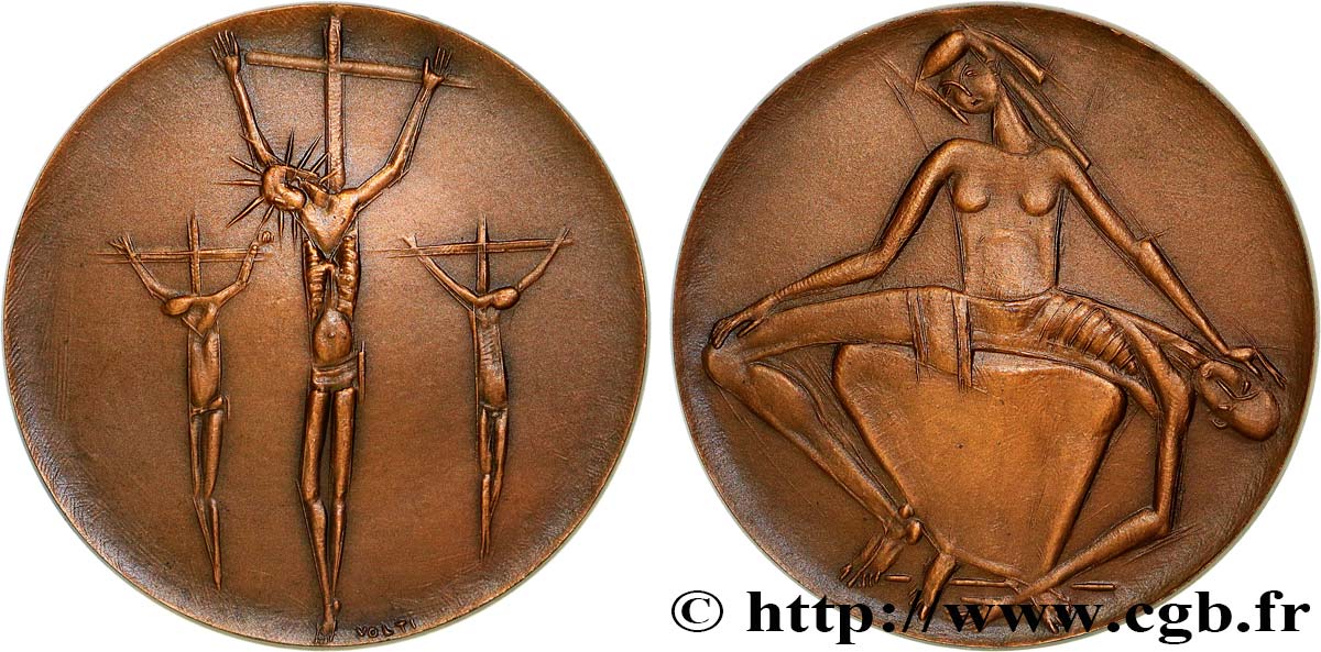 MÉDAILLES RELIGIEUSES Médaille, La crucifixion SUP