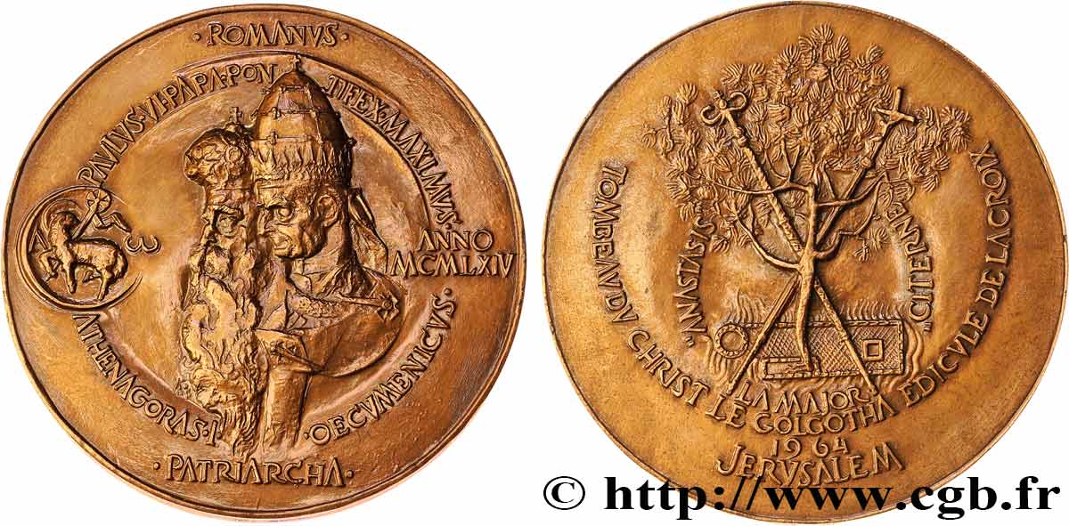 MÉDAILLES RELIGIEUSES Médaille, Paul VI et Antheagoras SUP