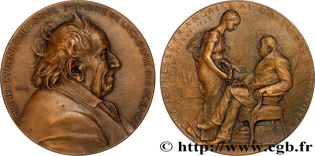 SCIENCES & SCIENTIFIQUES Médaille, Michel-Eugène Chevreul  fVZ
