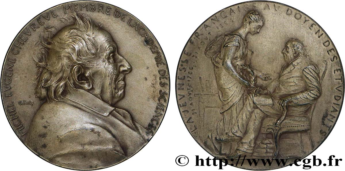 SCIENCES & SCIENTIFIQUES Médaille, Michel-Eugène Chevreul  AU