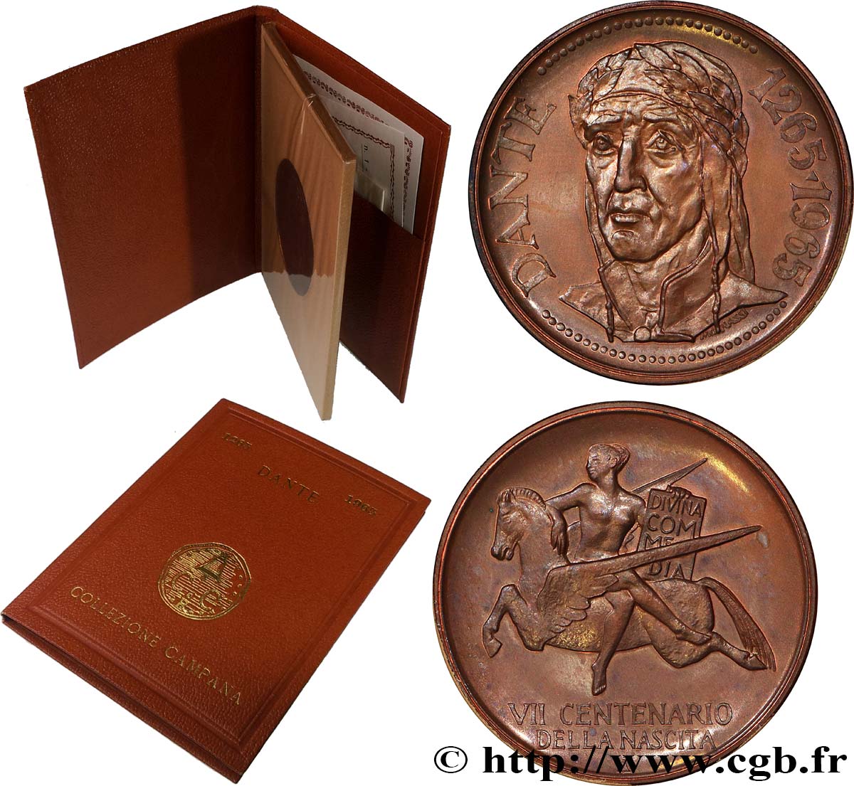 LITERATURE : WRITERS - POETS Médaille, Dante Alighieri, 7e centenaire de sa naissance SC