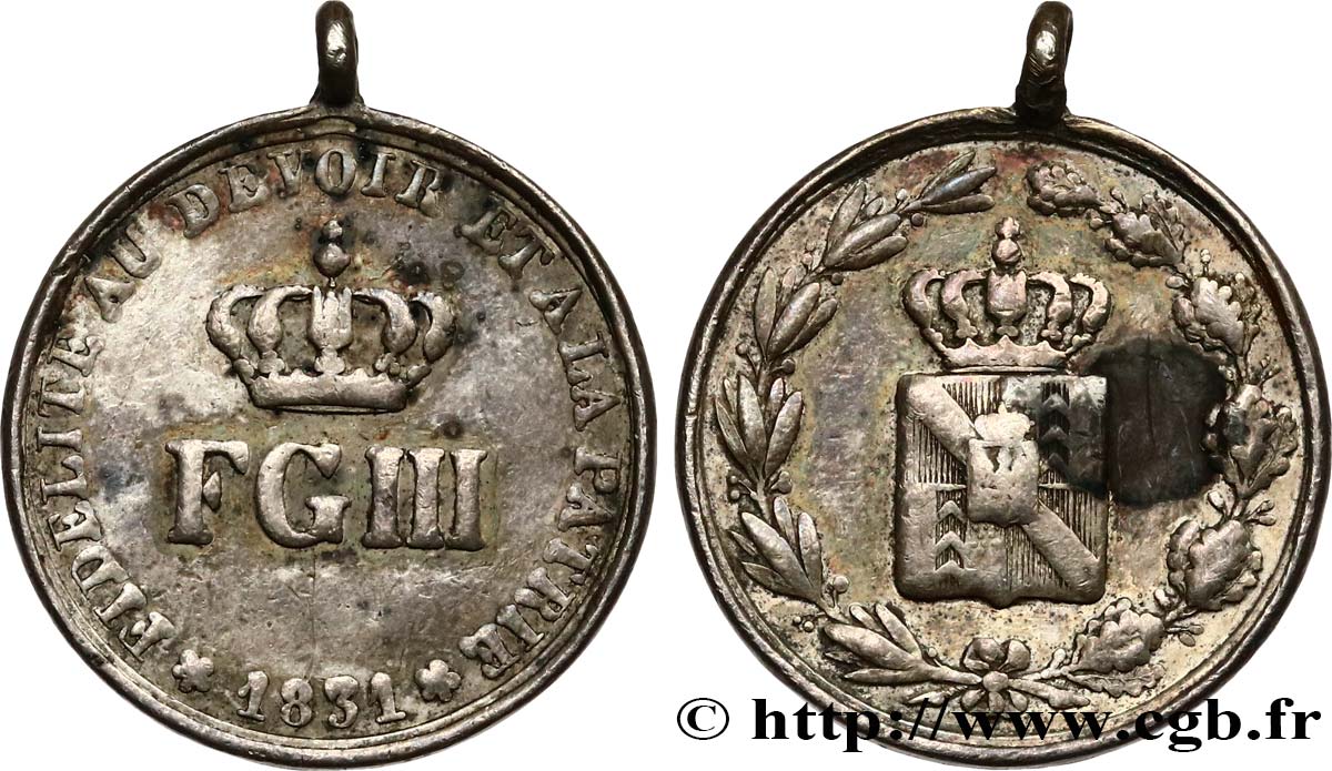 SWITZERLAND - CANTON OF NEUCHATEL Médaille, Fidélité au devoir et à la Patrie VF