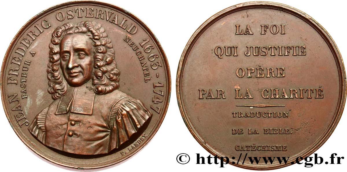 SUISSE - CANTON DE NEUCHATEL Médaille, Jean-Frédéric Ostervald SUP