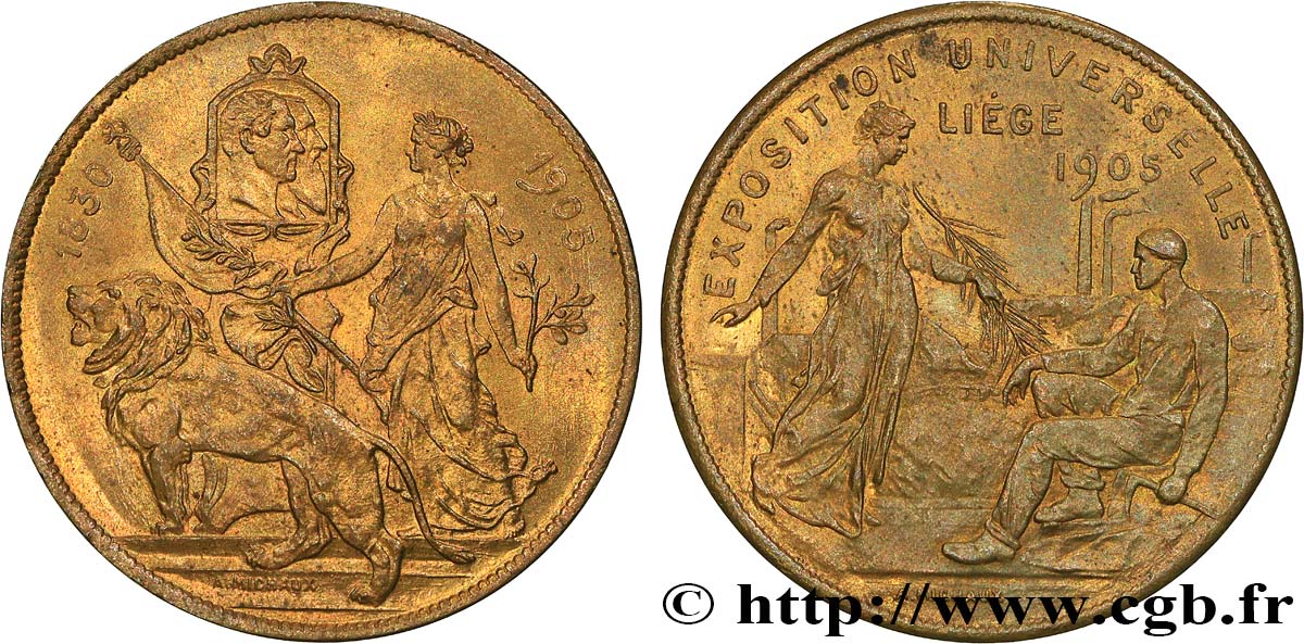 BELGIUM - KINGDOM OF BELGIUM - LEOPOLD II Médaille, Exposition Universelle AU