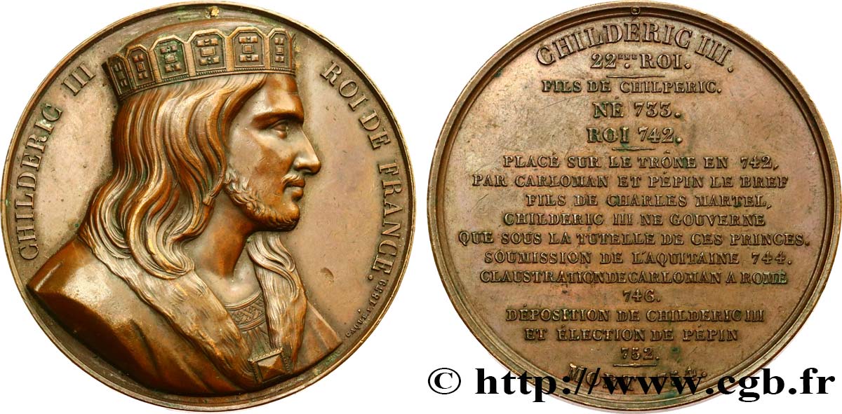 LOUIS-PHILIPPE I Médaille, Roi Childéric III AU