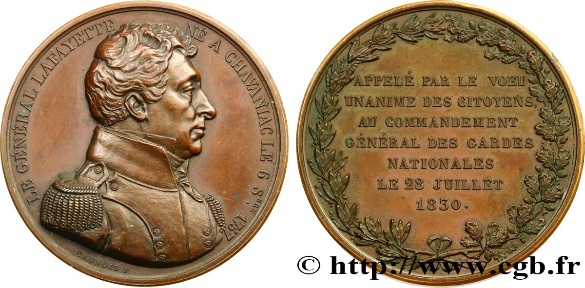 CARLO X Médaille, Appel au Général Lafayette SPL