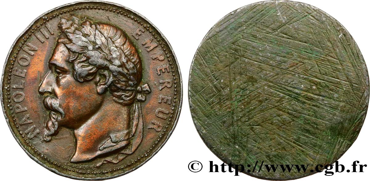 SECOND EMPIRE Médaille uniface, Napoléon III TTB