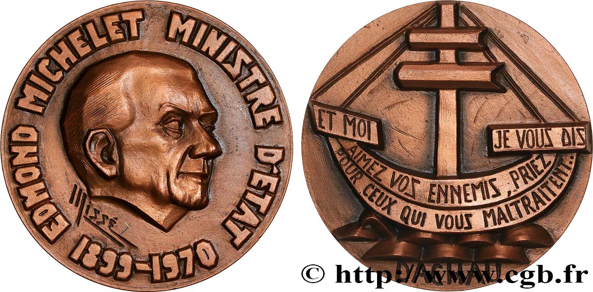 PERSONNAGES DIVERS Médaille, Edmond Michelet SUP