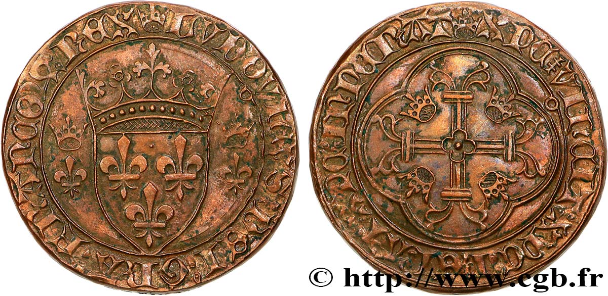 LOUIS XI THE  PRUDENT  Médaille, Reproduction d’un Écu d or à la couronne ou écu neuf q.SPL