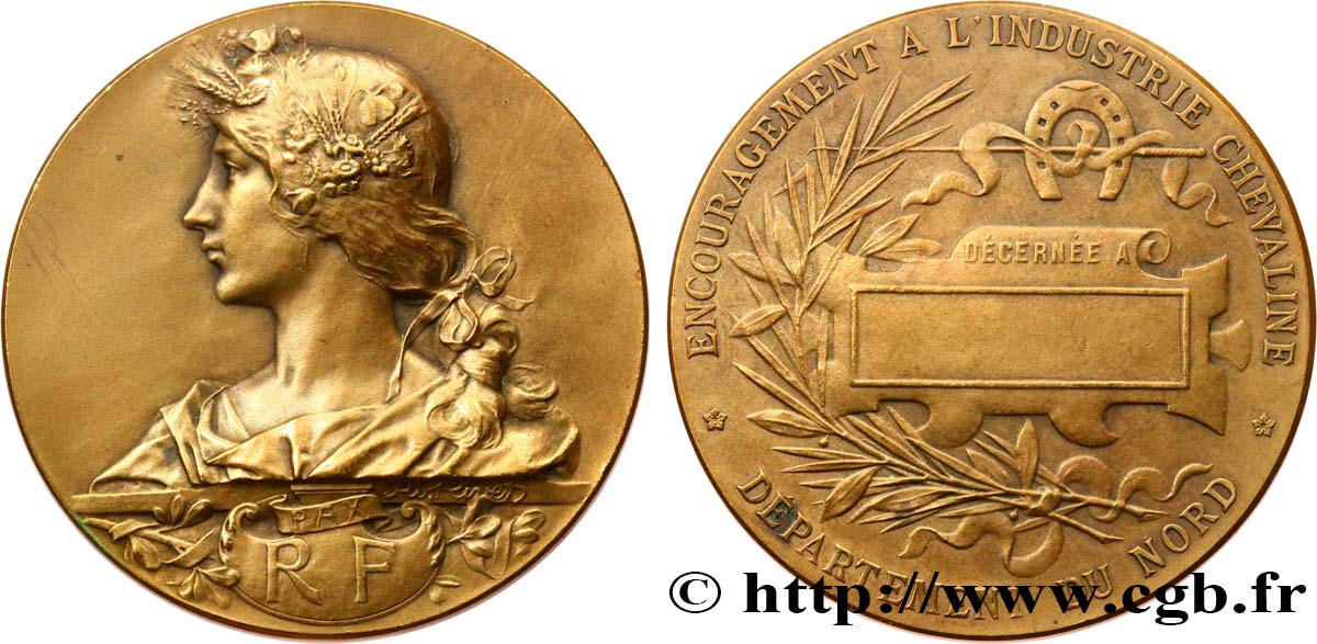 TROISIÈME RÉPUBLIQUE Médaille, Encouragement à l’industrie chevaline TTB