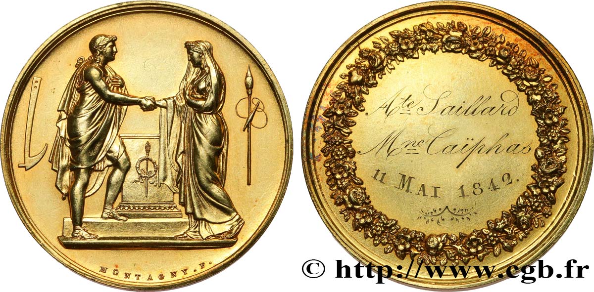 AMOUR ET MARIAGE Médaille de mariage, Couple antique BB
