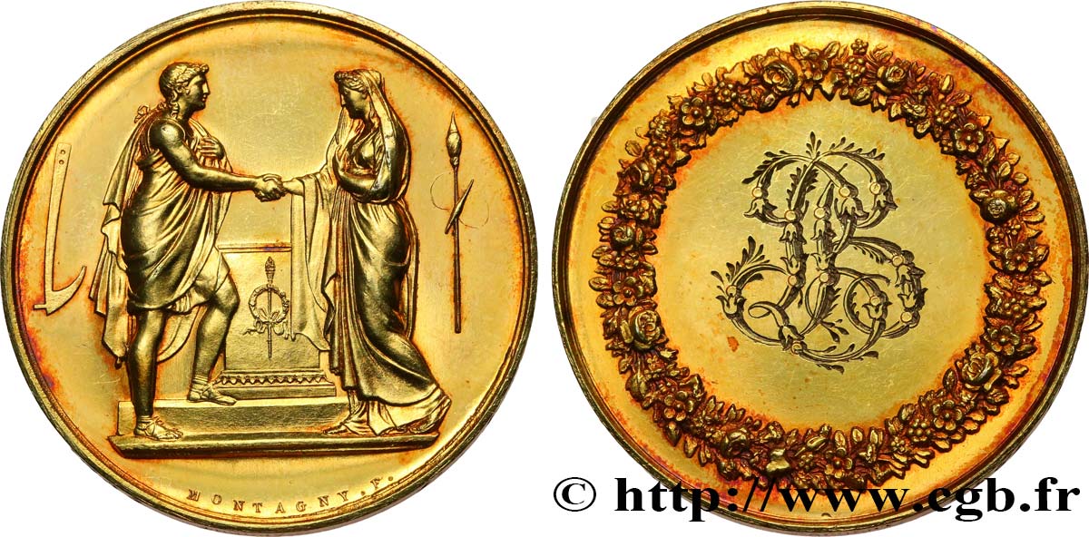 AMOUR ET MARIAGE Médaille de mariage, Couple antique VZ