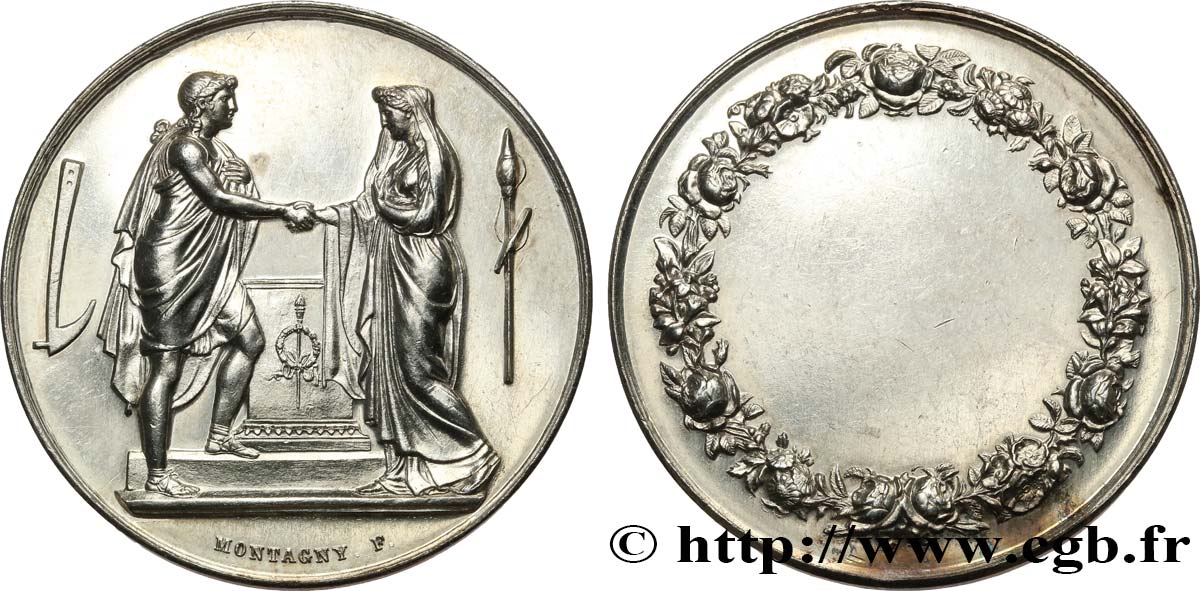 AMOUR ET MARIAGE Médaille de mariage, Couple antique fVZ