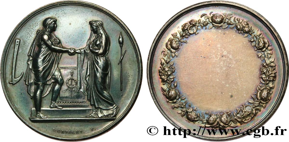 AMOUR ET MARIAGE Médaille de mariage, Couple antique fVZ