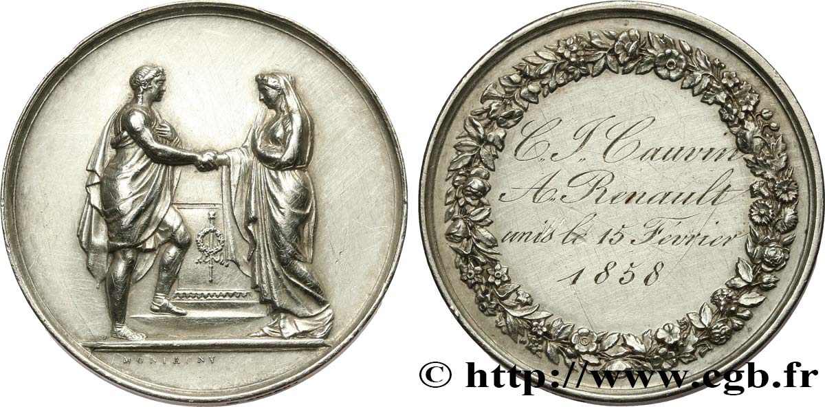 AMOUR ET MARIAGE Médaille de mariage, Couple antique SS