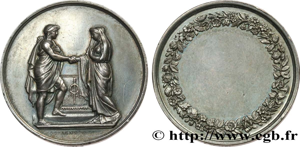 AMOUR ET MARIAGE Médaille de mariage, Couple antique EBC