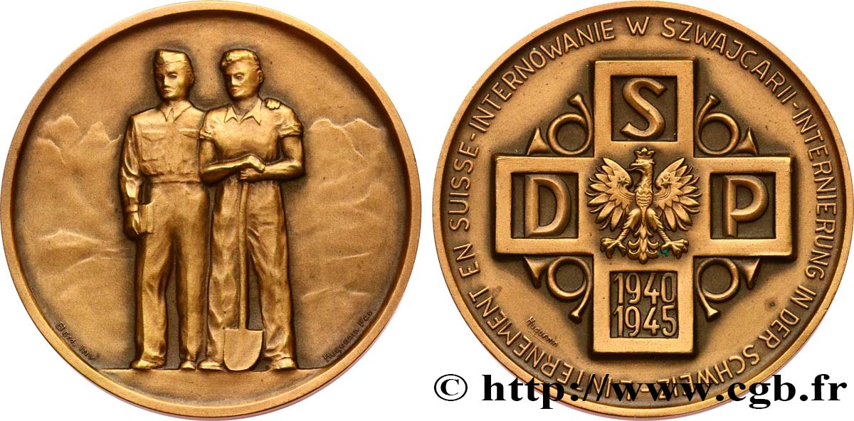 SVIZZERA  Médaille, L’internement en Suisse SPL