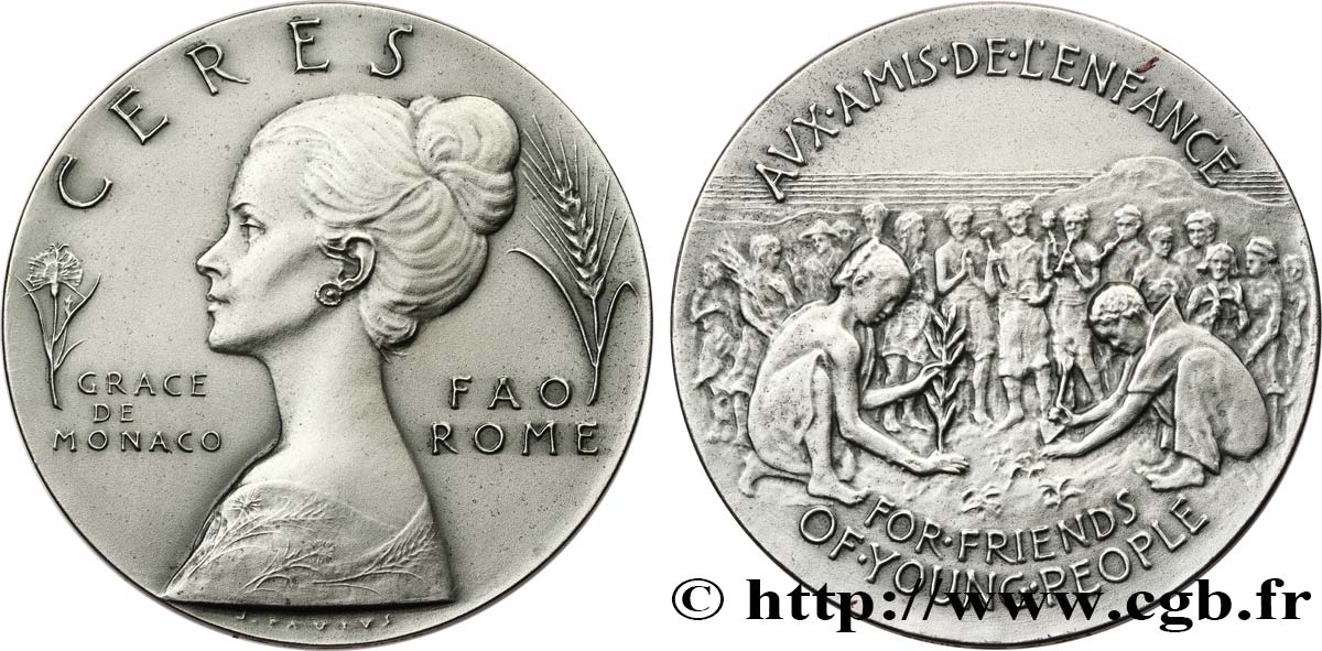 MONACO - FÜRSTENTUM MONACO - RAINIER III. Médaille, Grace de Monaco, Aux amis de l’enfance VZ
