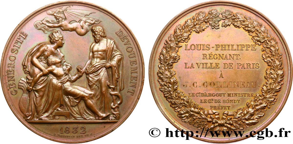 LUIGI FILIPPO I Médaille de récompense, générosité et dévouement q.SPL