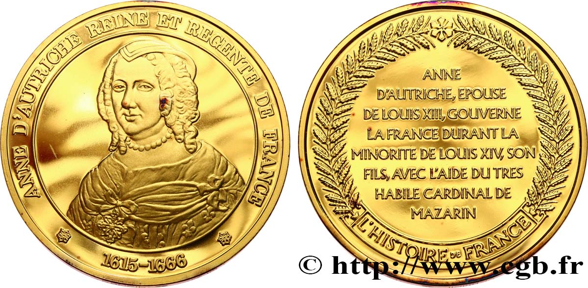 HISTOIRE DE FRANCE Médaille, Anne d’Autriche fST